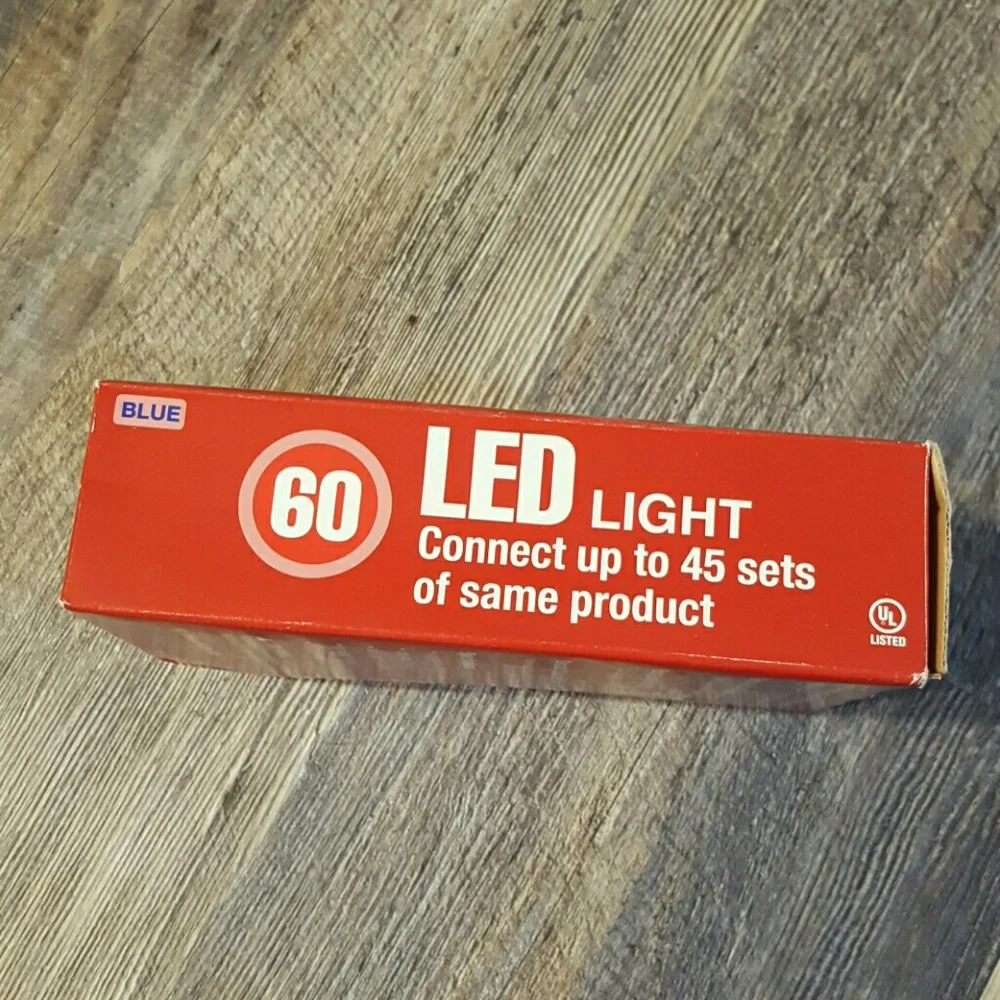 60 Blue LED Christmas Lights Connect Up To 45 Sets New In Box